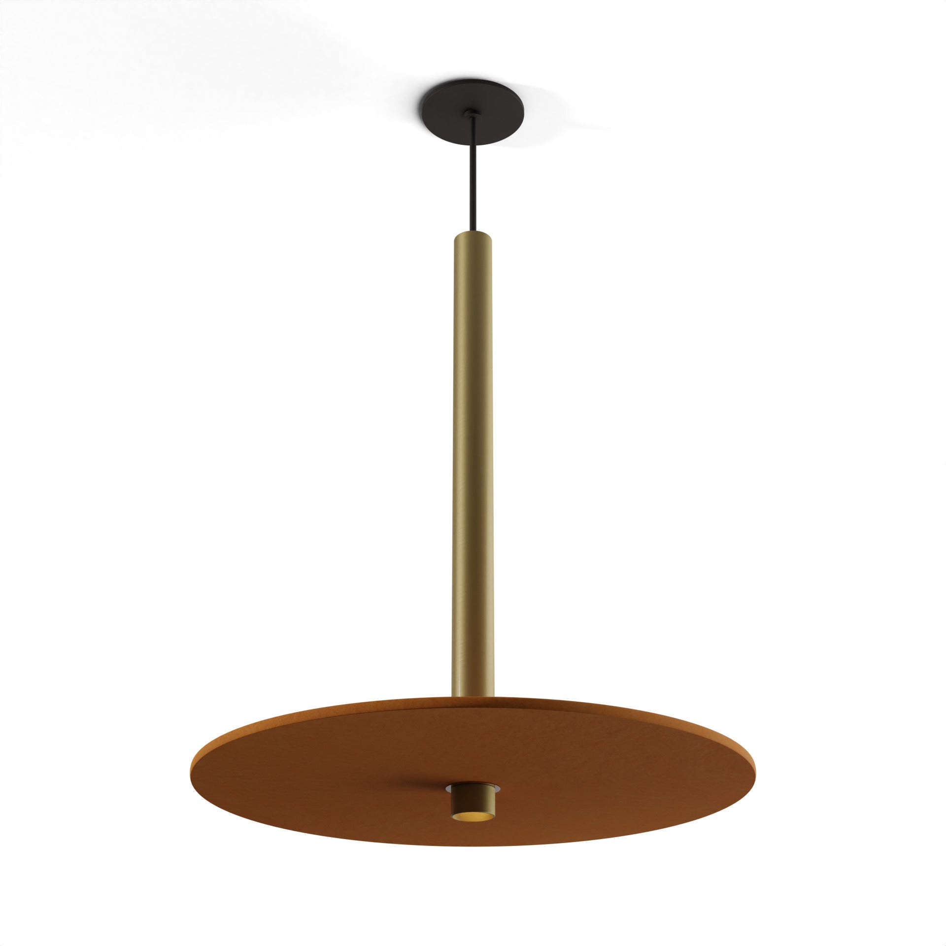Combi pendant 24 single unit brass with matte black canopy 20