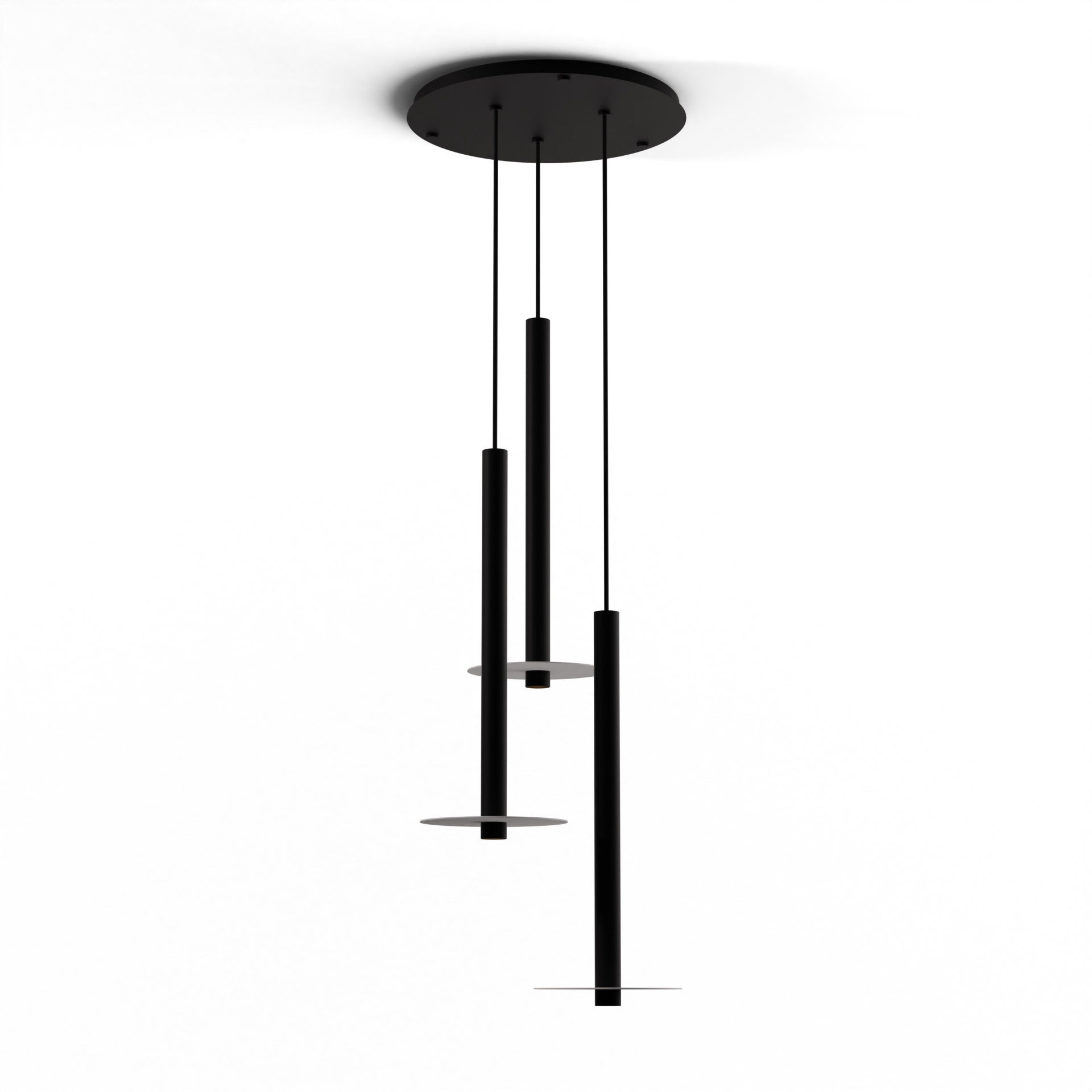 Combi pendant 24 circular 3 combo matte black with matte black canopy