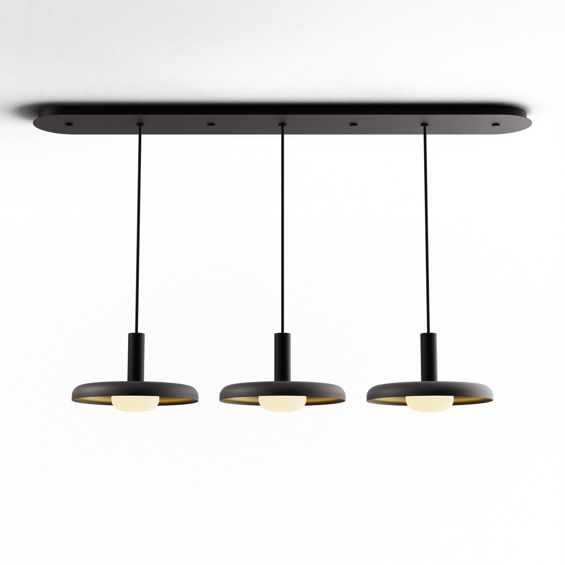 Combi pendant 6 linear 3 combo matte black with matte black canopy 12