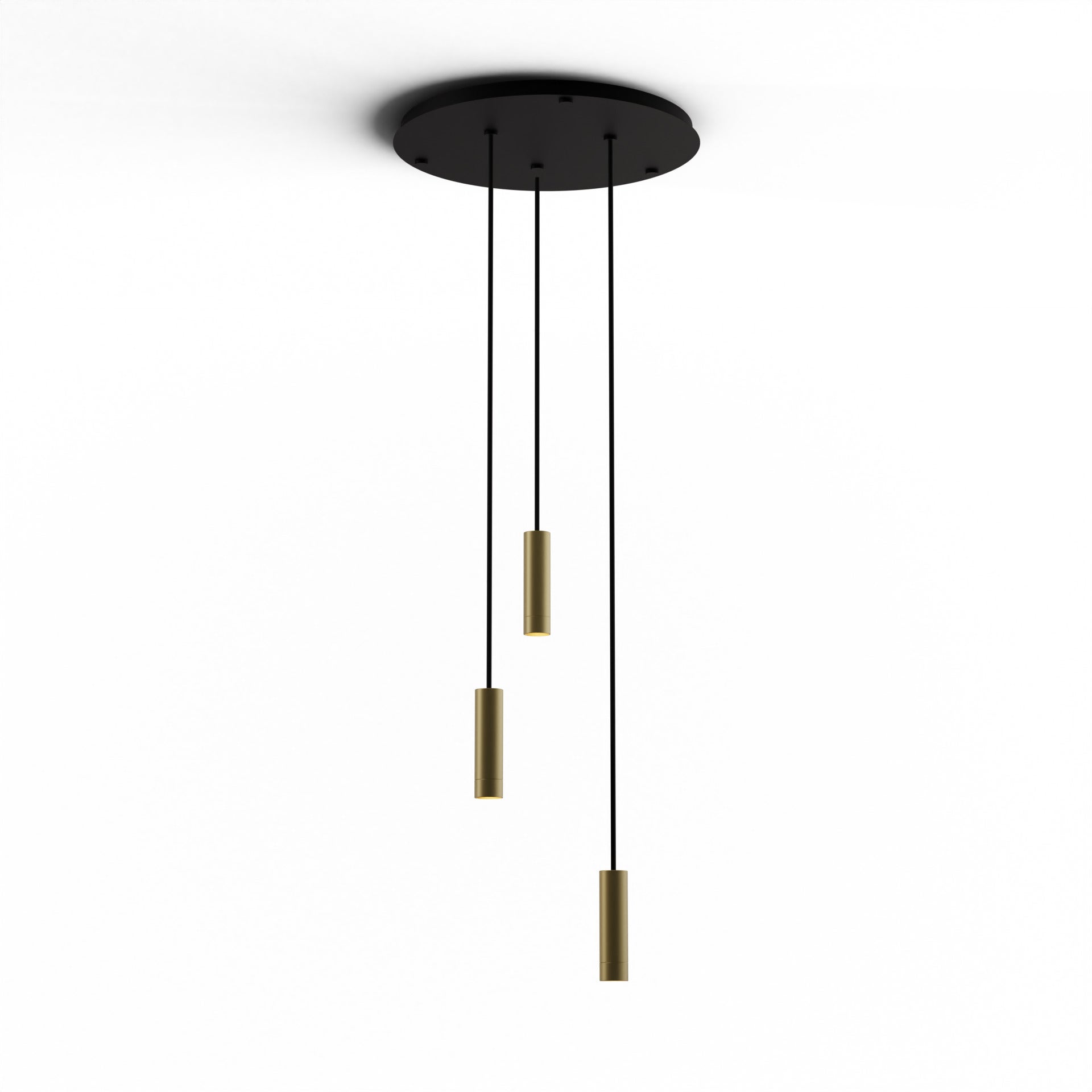 Combi pendant 6 circular 3 combo brass with matte black canopy